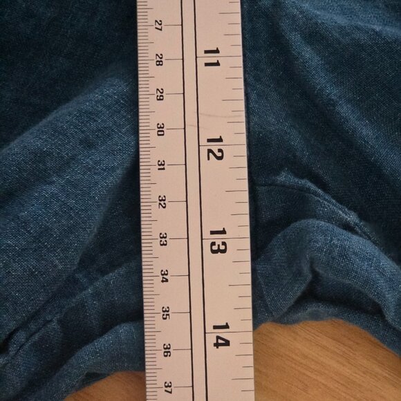 Eileen Fisher 100% Linen Wide Leg Cropped Woven Womens Large Blue Pants - Picture 6 of 7